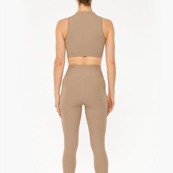 Ribbed Mock Neck Bra Size XS Light Brown NWOT - Picture 3 of 9